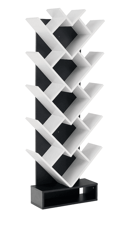 Холна етажерка Vevey 59x21.6x150 см Черно-бяло