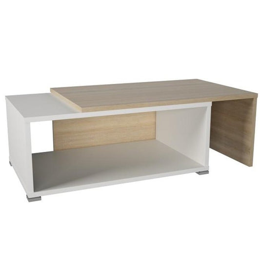 Разтегателна холна маса Dron 95-170 cm бяло и дъб сонома