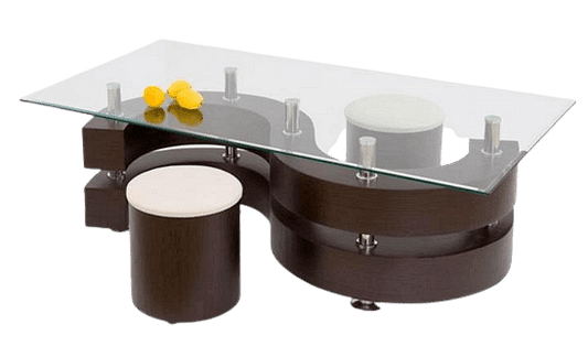 Set masuta cafea cu taburete Nina II 130 cm wenge