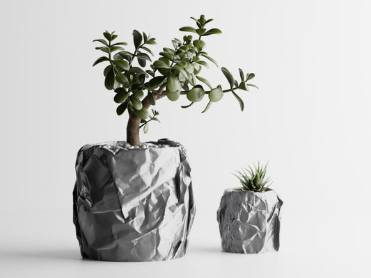 Кашпа "Miami" Малка 114x114xH107мм - Сребърна - Decorco