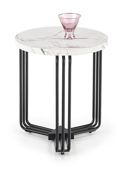 Masuta laterala Antica-S marmura alba si neagra