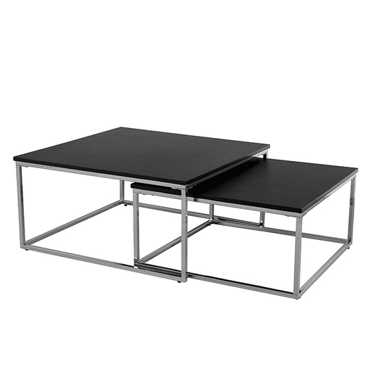 Set doua masute de cafea Amias negru si cromat