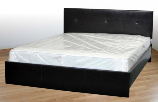 Тапицирано легло Loz 160 с включен матрак и рамка кафява еко кожа