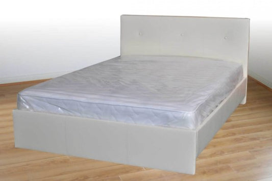 Тапицирано легло Loz 160 с включен матрак и рамка бежова кожа