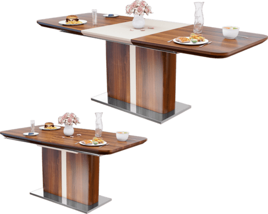 Разтегателна трапезна маса Romance орех и бежов гланц