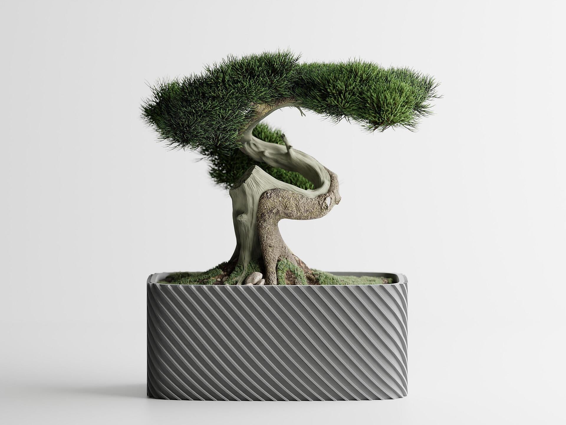 Кашпа "Бонзай" -Сив