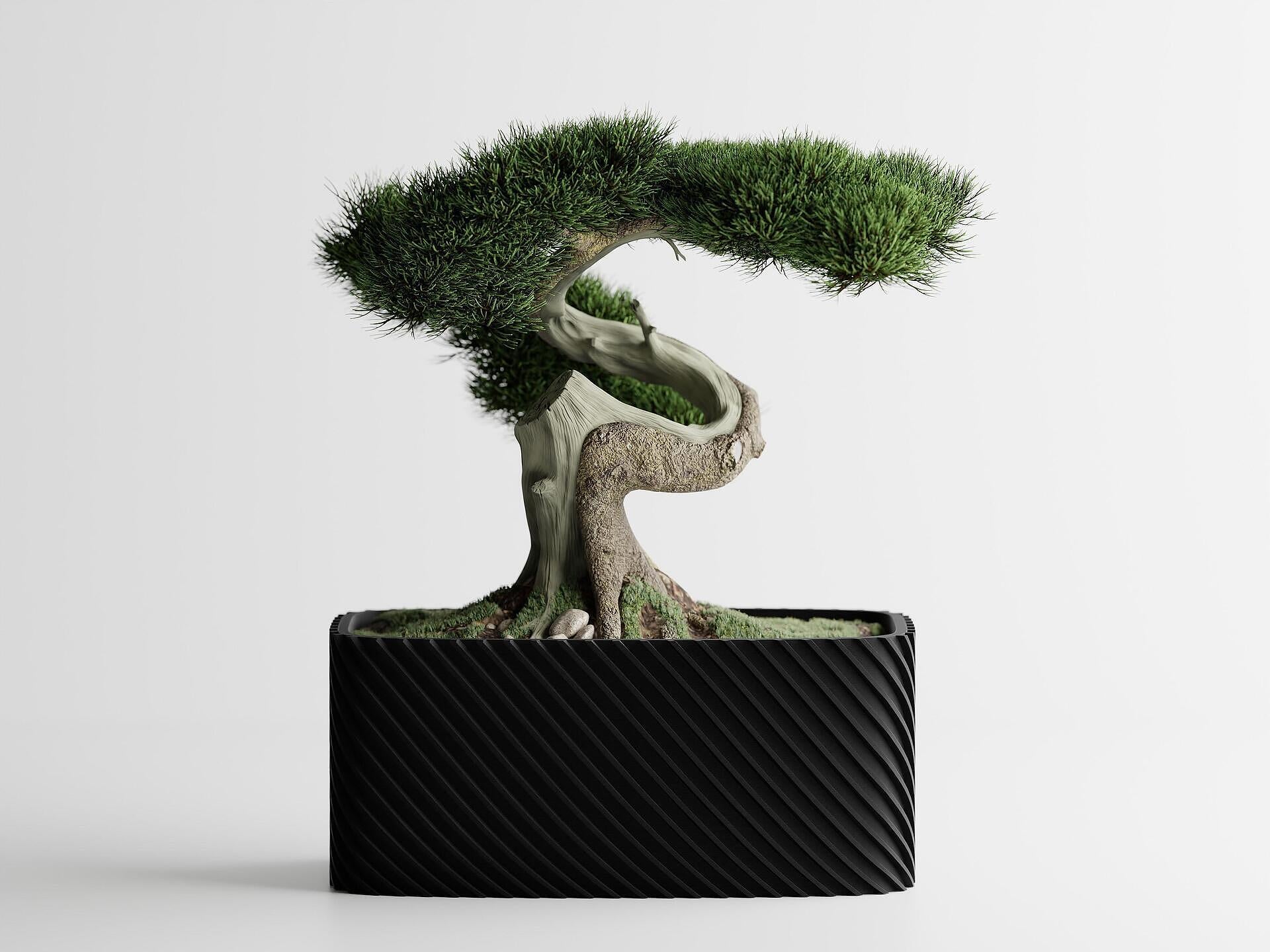 Кашпа "Бонзай" -Черен Мат