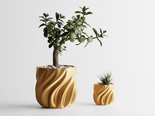 Декоративна саксия Sani, Венеция 119 х 119 х 112 мм, злато - Decorco