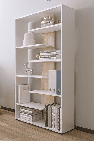 Етажерка Zambak бял с дъб сонома + Поставка Love 119х12х117мм Червено - Decorco