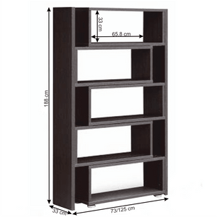 Холана етажерка Kloe  II 73-125х33х188cm Венге