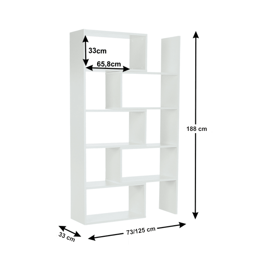 Raft living Kloe I 73-125x33x188 cm Alb 
