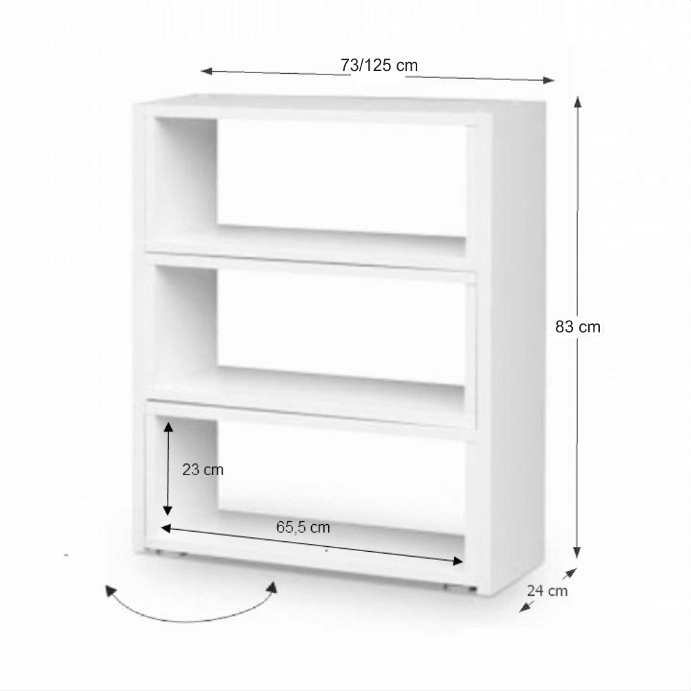 Холна етажерка Kloe III 73-125x24x83 см Бяла