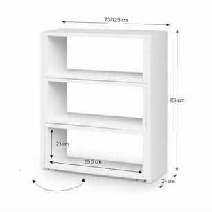Холна етажерка Kloe III 73-125x24x83 см Бяла