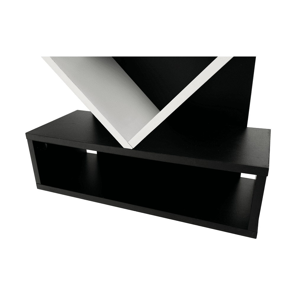 Холна етажерка Vevey 59x21.6x150 см Черно-бяло