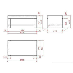 Masuta de cafea Board alb lucios HG