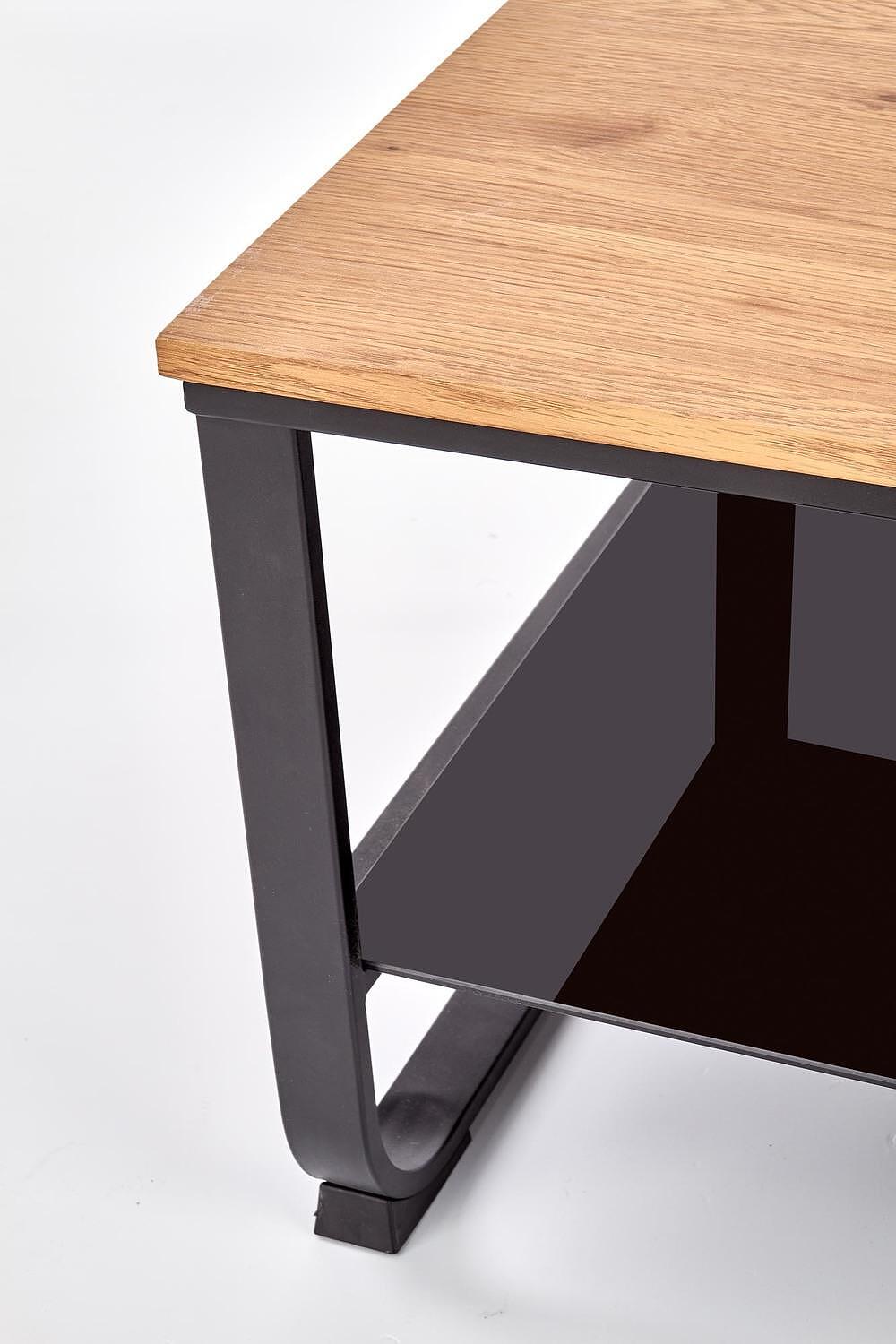 Masuta de cafea stejar Artiga auriu si negru