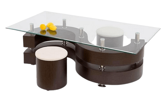 Set masuta cafea cu taburete Nina II 130 cm wenge