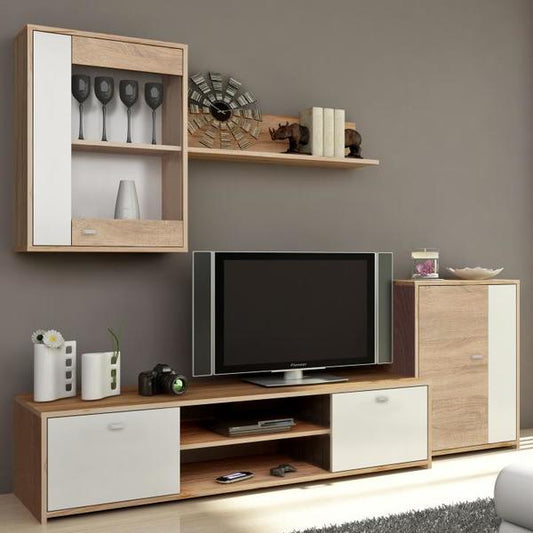 Sectiune living Genta 210 cm stejar sonoma cu alb