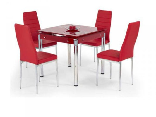 Разтегателна трапезна маса Kent червена