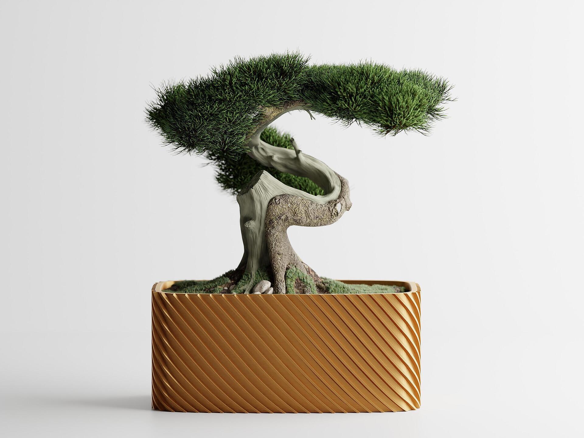 Кашпа "Бонзай" -Златен Цвят