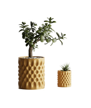 decorco DENT кашпа, златна - текстурирана повърхност