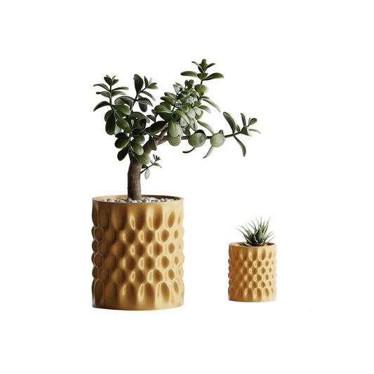 decorco DENT кашпа, златна - текстурирана повърхност