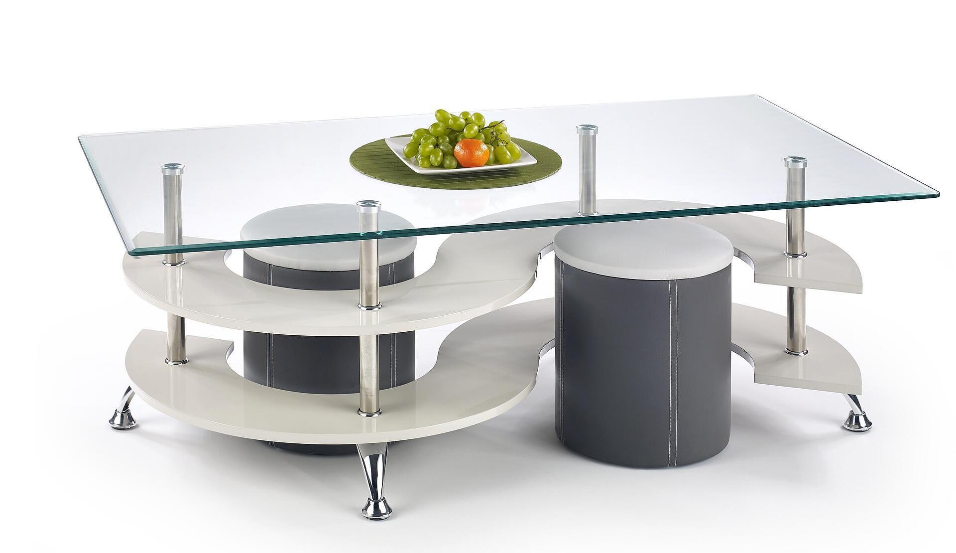 Set masuta cafea cu taburete Nina 5 130 cm gri gri inchis