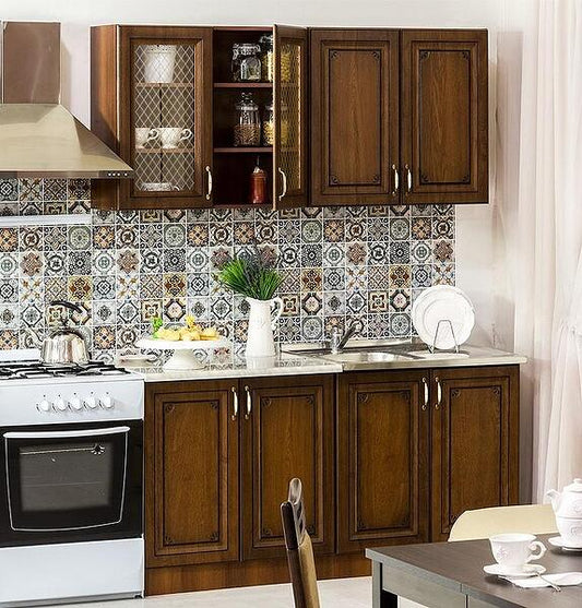 Кухня Grand 160 cm орех и златен дъб патина - Decorco