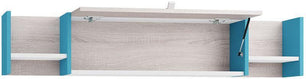 Raft de perete Planet PL12 alb mat, stejar si bleumarin