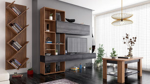 Masuta de cafea extensibila Whitney Castello Cognac si Carbon
