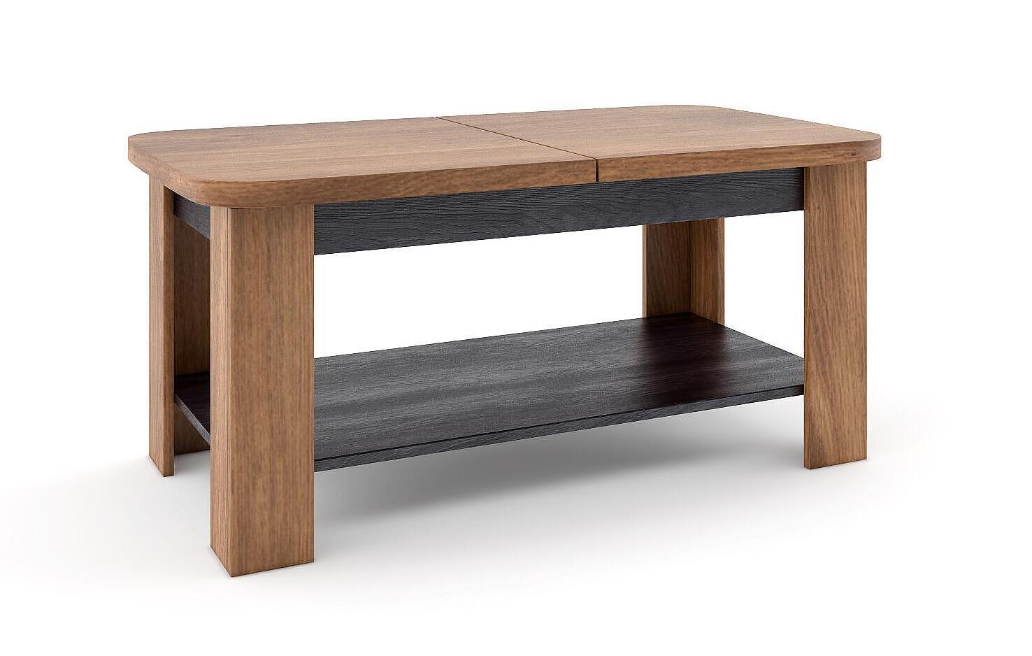 Masuta de cafea extensibila Whitney Castello Cognac si Carbon