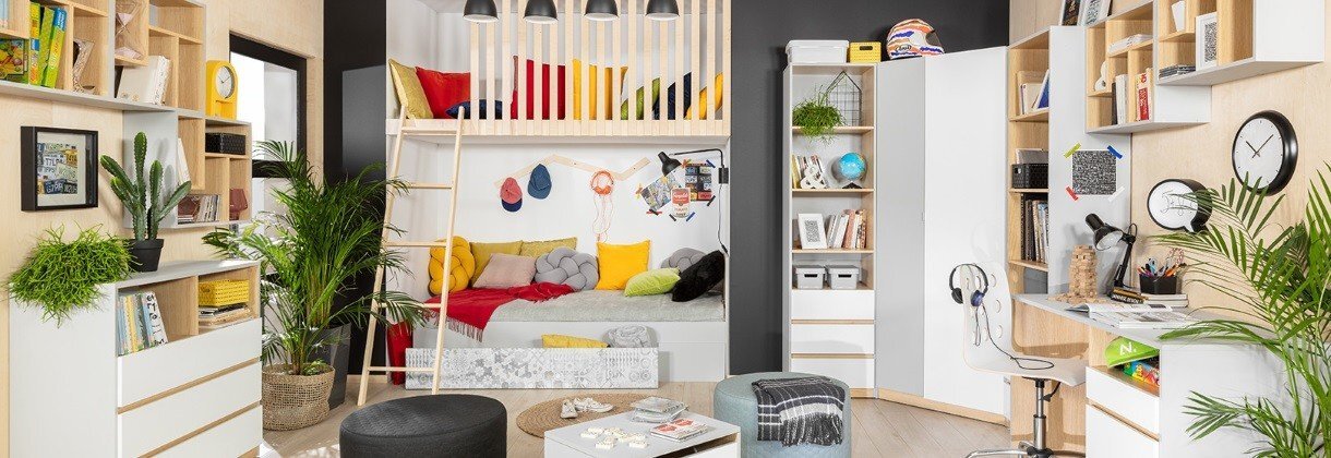 Стенен шкаф Nandu POL 50 дъб и сиво