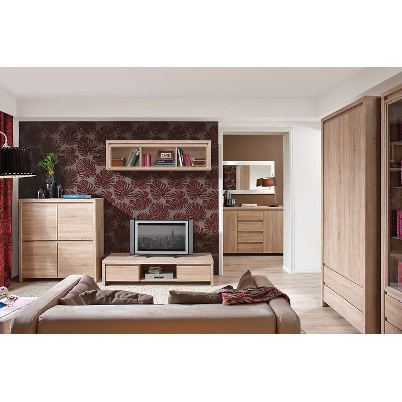 Dulap de perete cu vitrina Sfw1w 140 stejar sonoma Kaspian