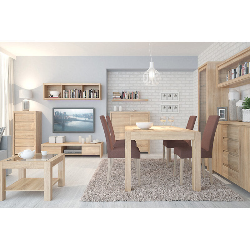 Dulap de perete cu vitrina Sfw1w 140 stejar sonoma Kaspian