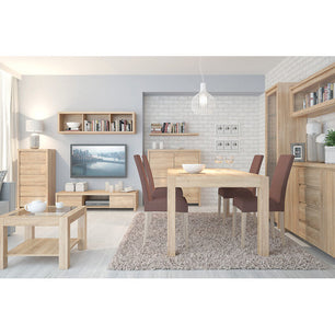 Dulap de perete cu vitrina Sfw1w 140 stejar sonoma Kaspian