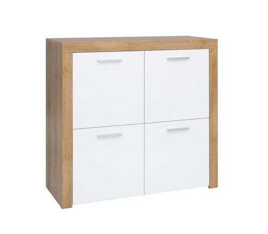 Скрин Balder Kom4d дъб ривиера и бял гланц - Decorco