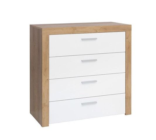 Скрин Balder Kom4s дъб ривиера и бял гланц - Decorco