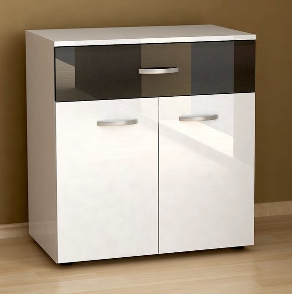 Скрин Комо 1 бял и черен гланц