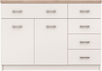 Скрин Top Mix Kom 2d5s бяло с дъб сонома - Decorco