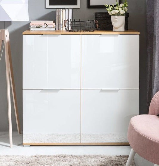 Скрин Zele Kom4D дъб вотан с бял лак - Decorco