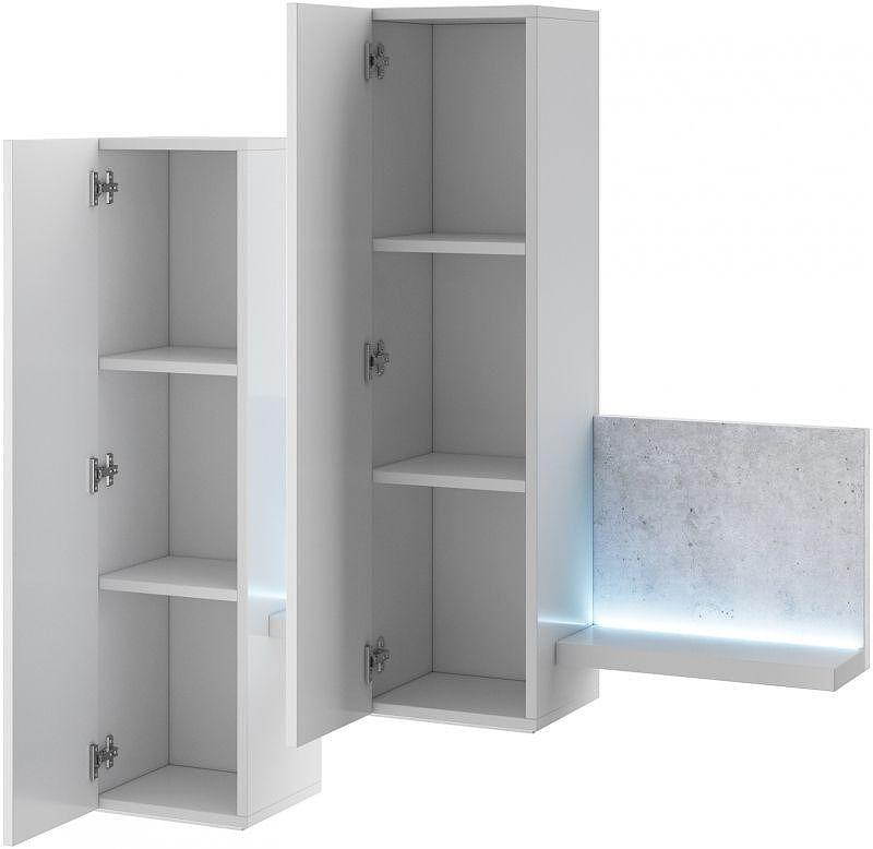 Vitrina de perete cu iluminare Bota Typ 04 antracit si stejar nervurat