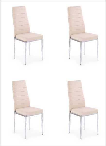 Трапезен стол К204С Бежов - комплект 4 броя