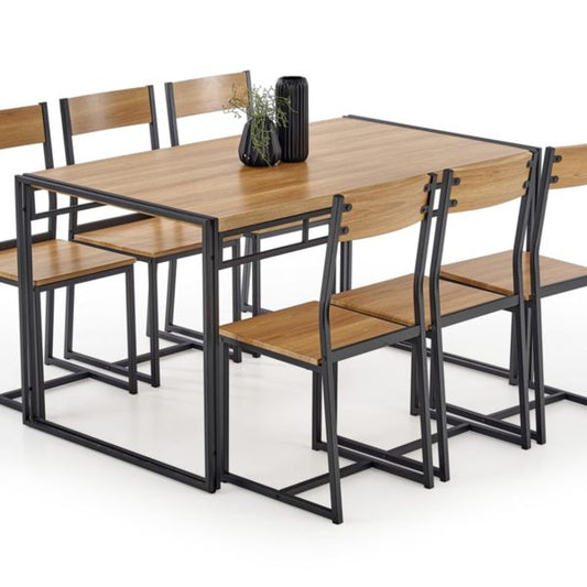 Set de sufragerie Bolivar 140x80x75 cm masa cu 6 scaune