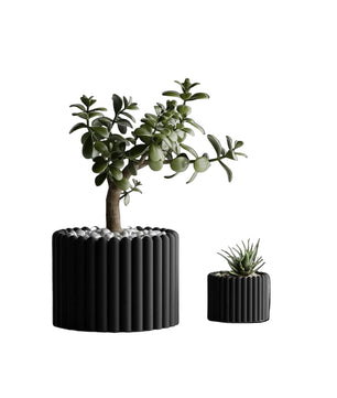decorco ANCONA кашпа, черна - цилиндрична форма
