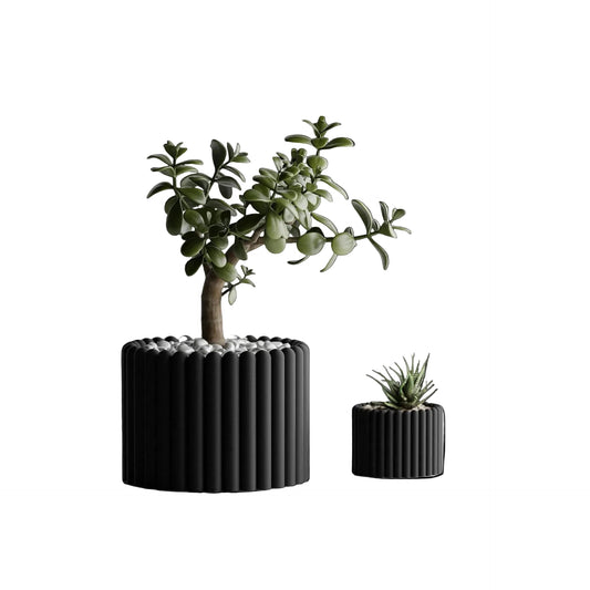 decorco ANCONA кашпа, черна - цилиндрична форма