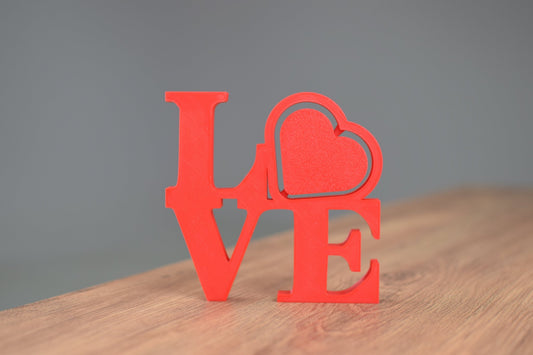 Витрина Zele 90 дъб вотан с бял лак + Поставка Love 119х12х117мм Червено - Decorco